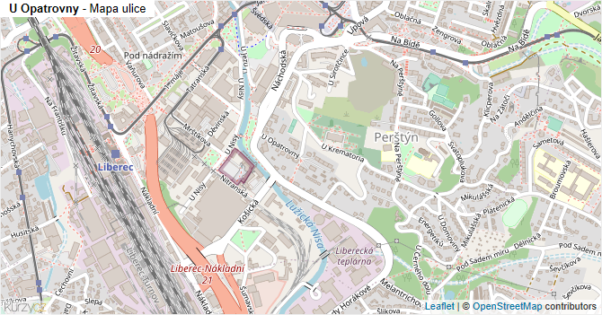 U Opatrovny - mapa ulice