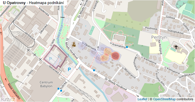 U Opatrovny - mapa podnikání