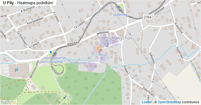 U Pily - mapa podnikání
