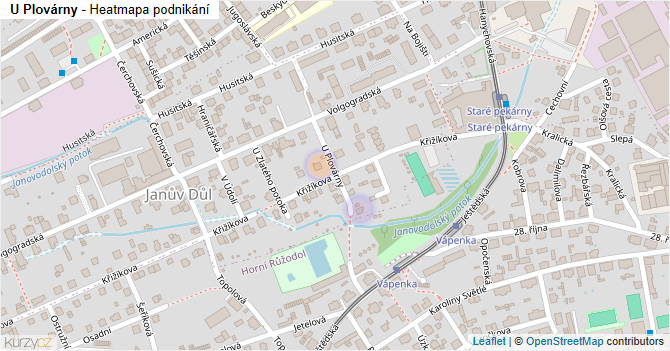 U Plovárny - mapa podnikání