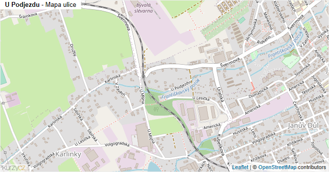 U Podjezdu - mapa ulice