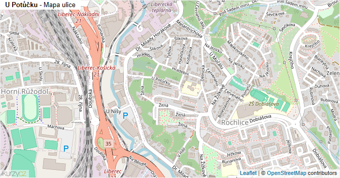 U Potůčku - mapa ulice