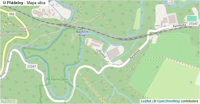 U Přádelny - mapa ulice