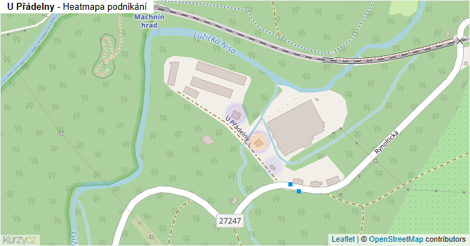 U Přádelny - mapa podnikání