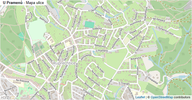 U Pramenů - mapa ulice