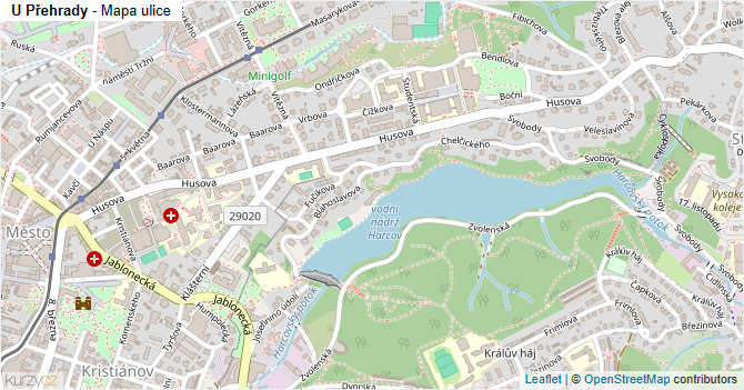 U Přehrady - mapa ulice