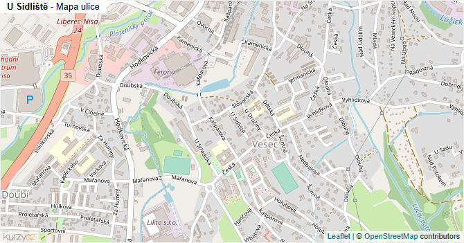 U Sídliště - mapa ulice
