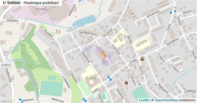 U Sídliště - mapa podnikání