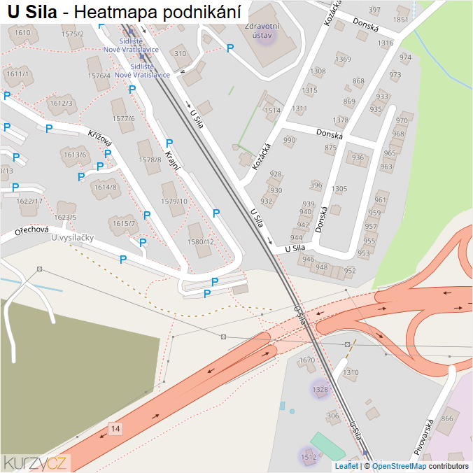 Mapa U Sila - Firmy v ulici.