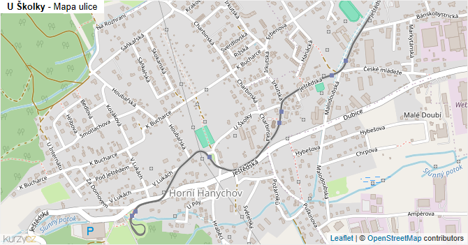 U Školky - mapa ulice