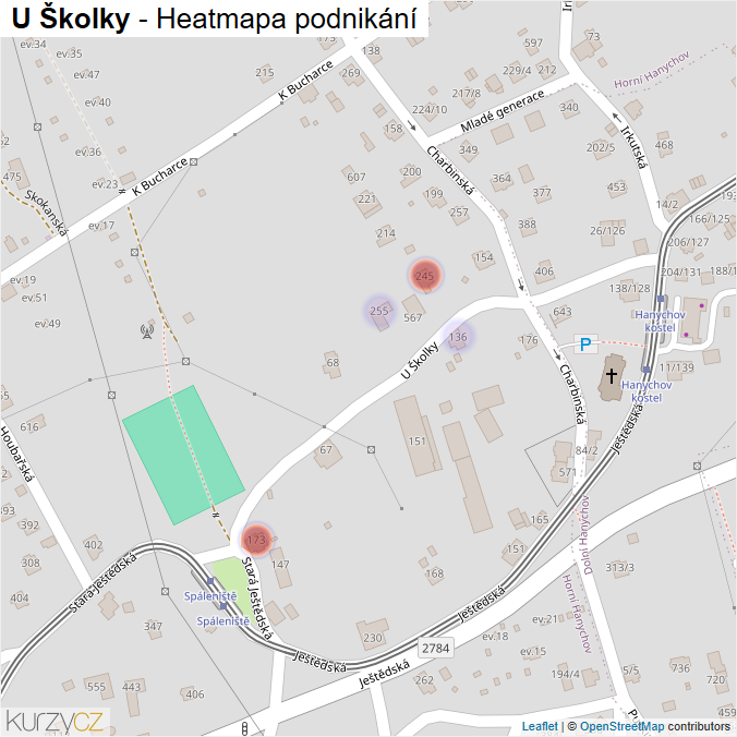 Mapa U Školky - Firmy v ulici.