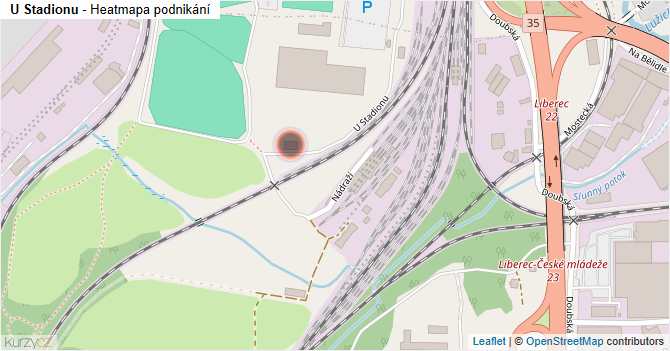 U Stadionu - mapa podnikání