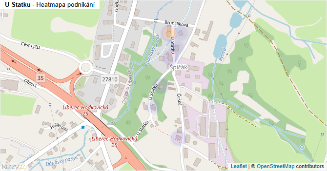 U Statku - mapa podnikání
