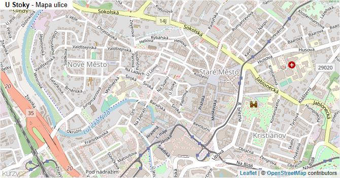 U Stoky - mapa ulice