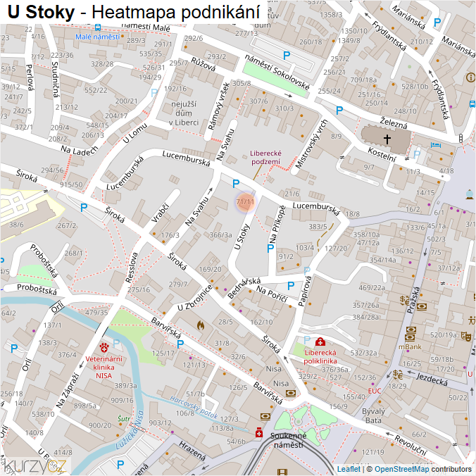 Mapa U Stoky - Firmy v ulici.
