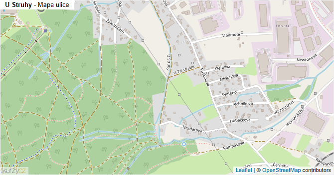 U Struhy - mapa ulice