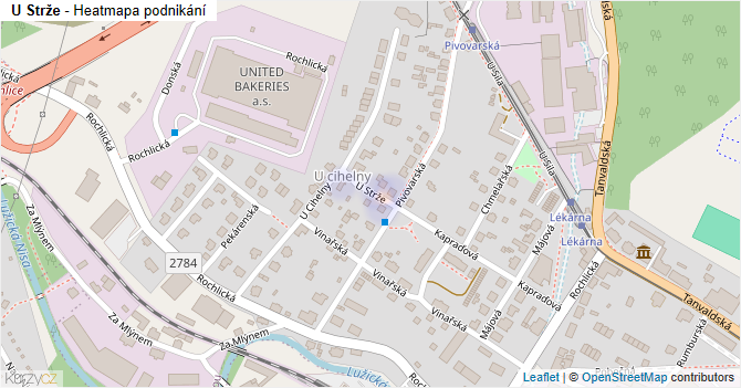 U Strže - mapa podnikání