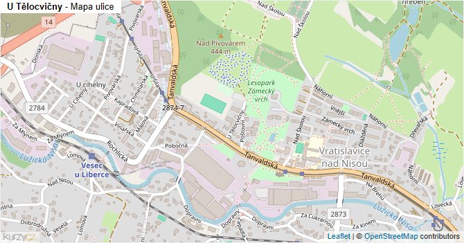 U Tělocvičny - mapa ulice