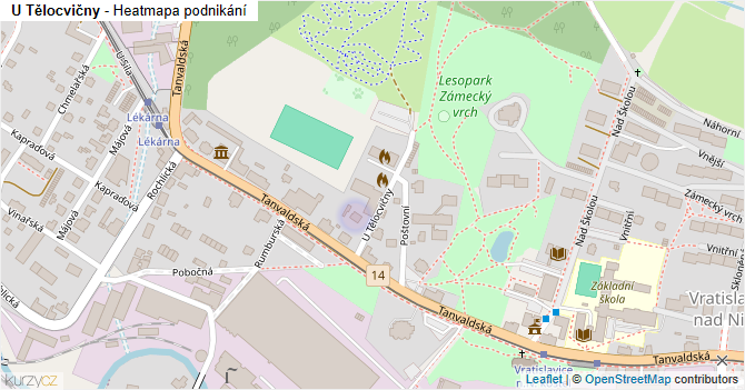 U Tělocvičny - mapa podnikání