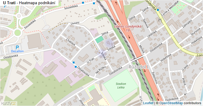 U Trati - mapa podnikání