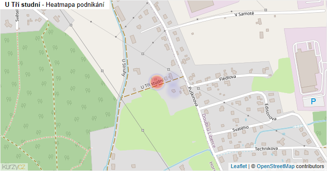 U Tří studní - mapa podnikání
