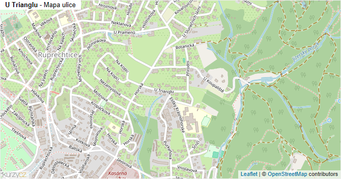 U Trianglu - mapa ulice