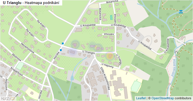 U Trianglu - mapa podnikání