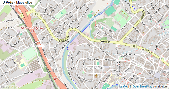 U Věže - mapa ulice