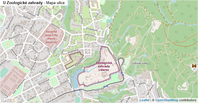 U Zoologické zahrady - mapa ulice