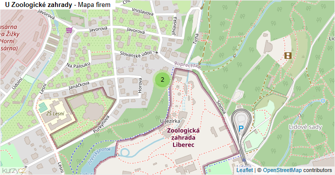 U Zoologické zahrady - mapa firem