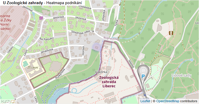 U Zoologické zahrady - mapa podnikání