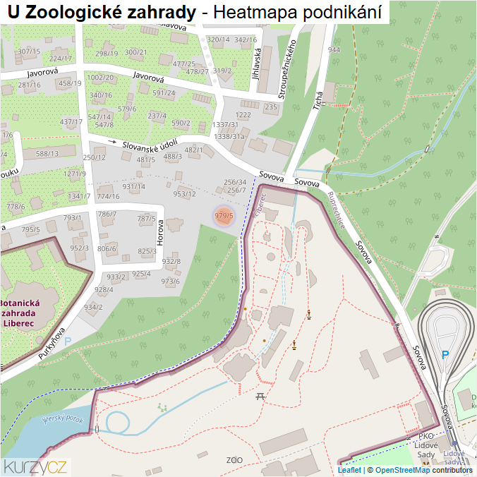 Mapa U Zoologické zahrady - Firmy v ulici.