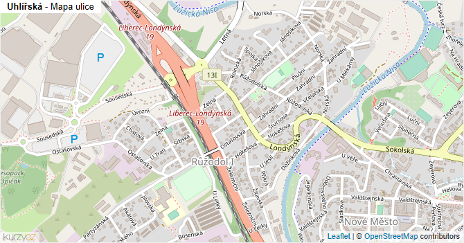 Uhlířská - mapa ulice