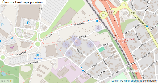Úvozní - mapa podnikání