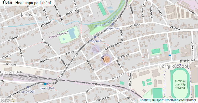 Úzká - mapa podnikání