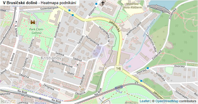 V Brusičské dolině - mapa podnikání