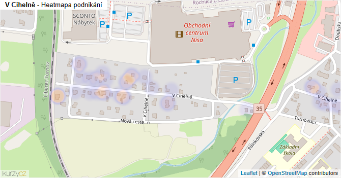 V Cihelně - mapa podnikání