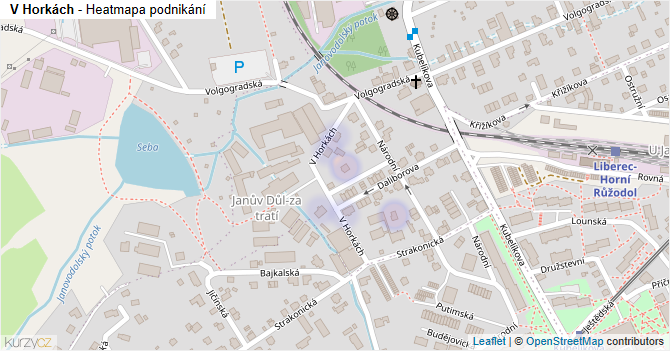 V Horkách - mapa podnikání