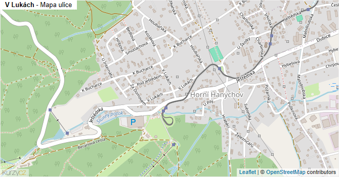 V Lukách - mapa ulice