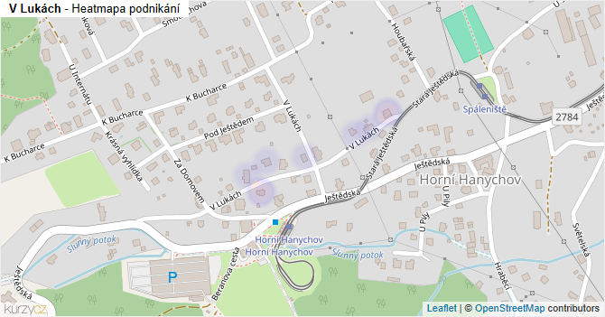 V Lukách - mapa podnikání