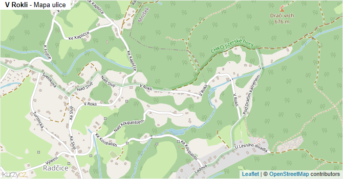 V Rokli - mapa ulice