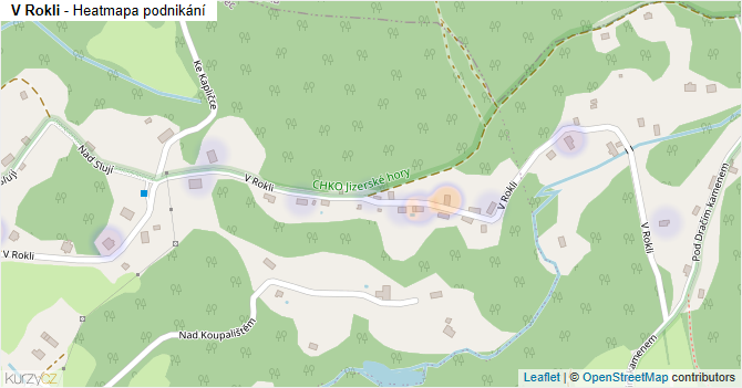 V Rokli - mapa podnikání