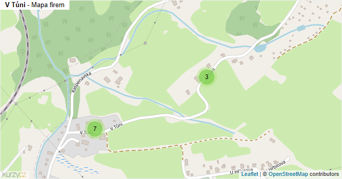 V Tůni - mapa firem