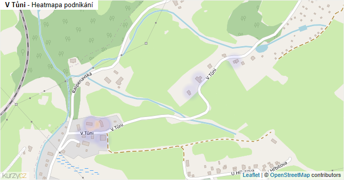 V Tůni - mapa podnikání