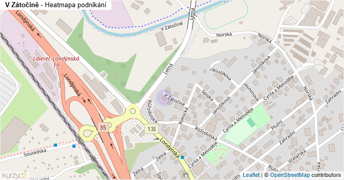 V Zátočině - mapa podnikání