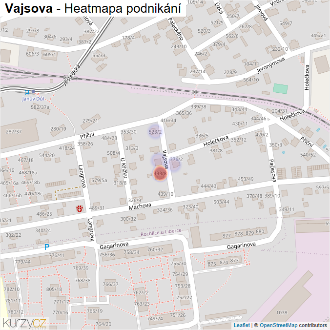 Mapa Vajsova - Firmy v ulici.