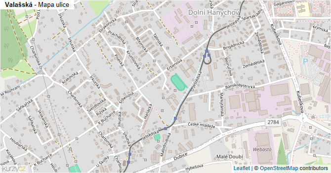 Valašská - mapa ulice