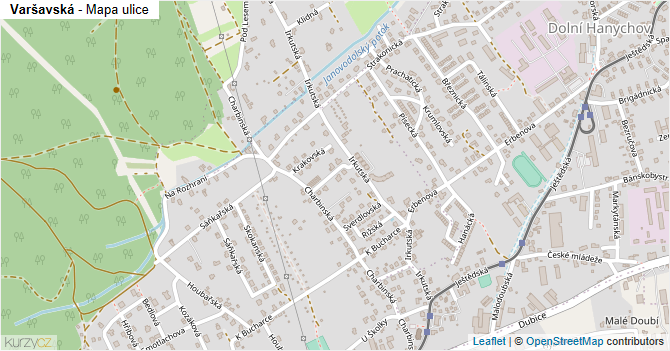 Varšavská - mapa ulice