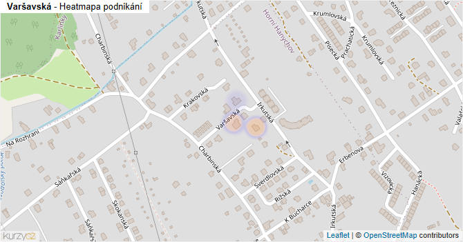 Varšavská - mapa podnikání