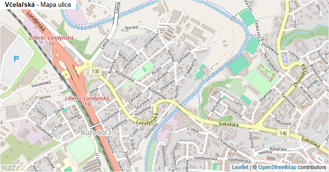 Včelařská - mapa ulice
